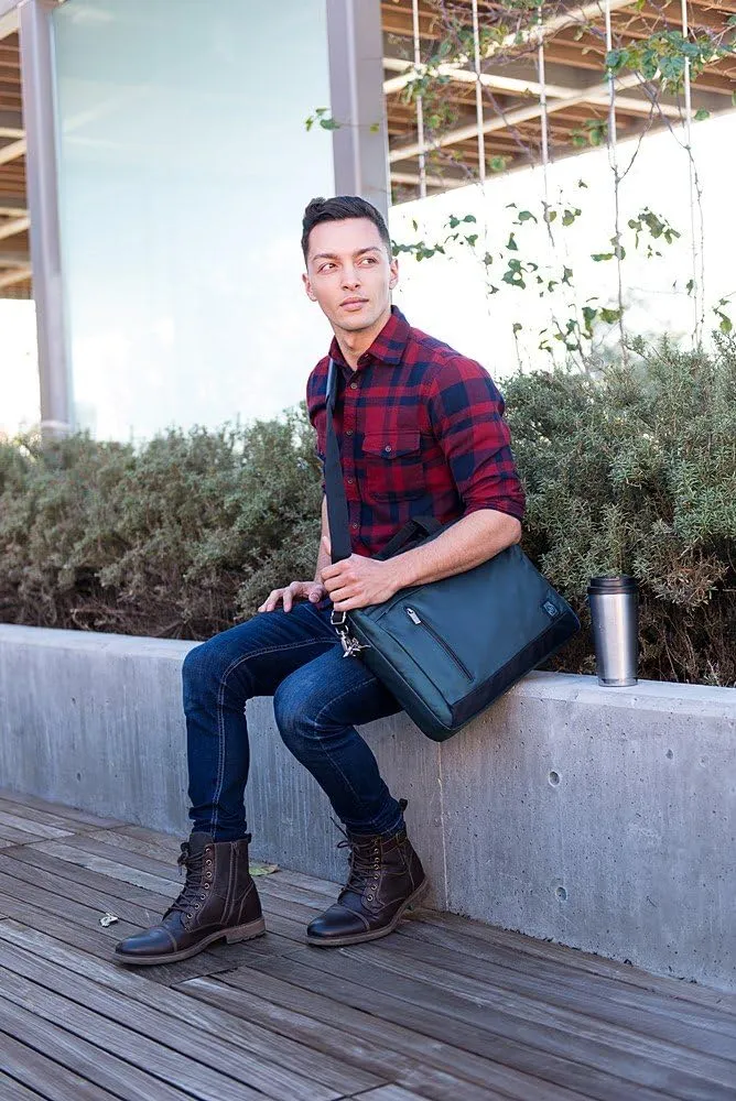 Crossbody Messenger Bag – Slim Secure 15-Inch Bag Multi-Compartment Organizer for Work, College, Travel – Water Resistant