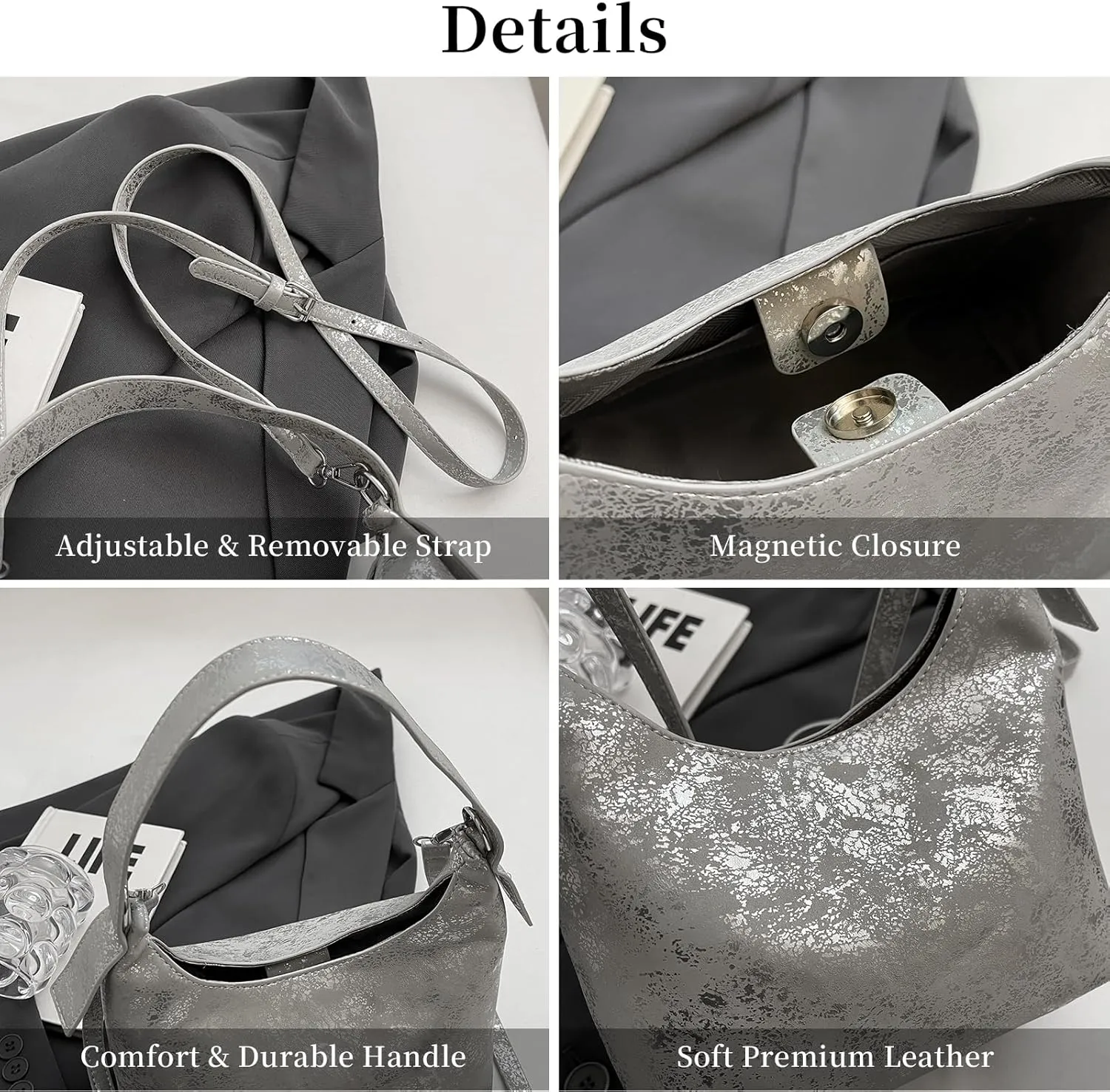 Crossbody Purses for Women Trendy Hobo Bag Vegan Leather Shoulder Hand Bag Hobo Guitar Strap Purse Satchel Bags
