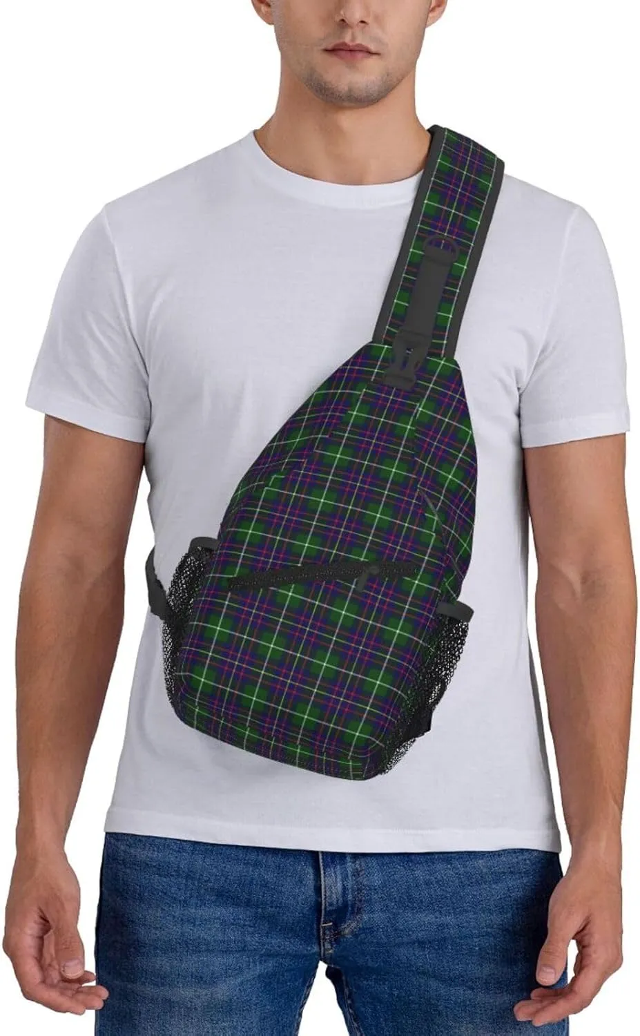 Crossbody Sling Backpack Clan Inglis Modern Tartan Shoulder Chest Bag Daypack for Traveling Sport