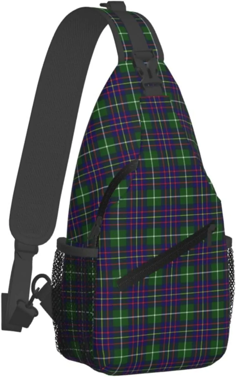 Crossbody Sling Backpack Clan Inglis Modern Tartan Shoulder Chest Bag Daypack for Traveling Sport