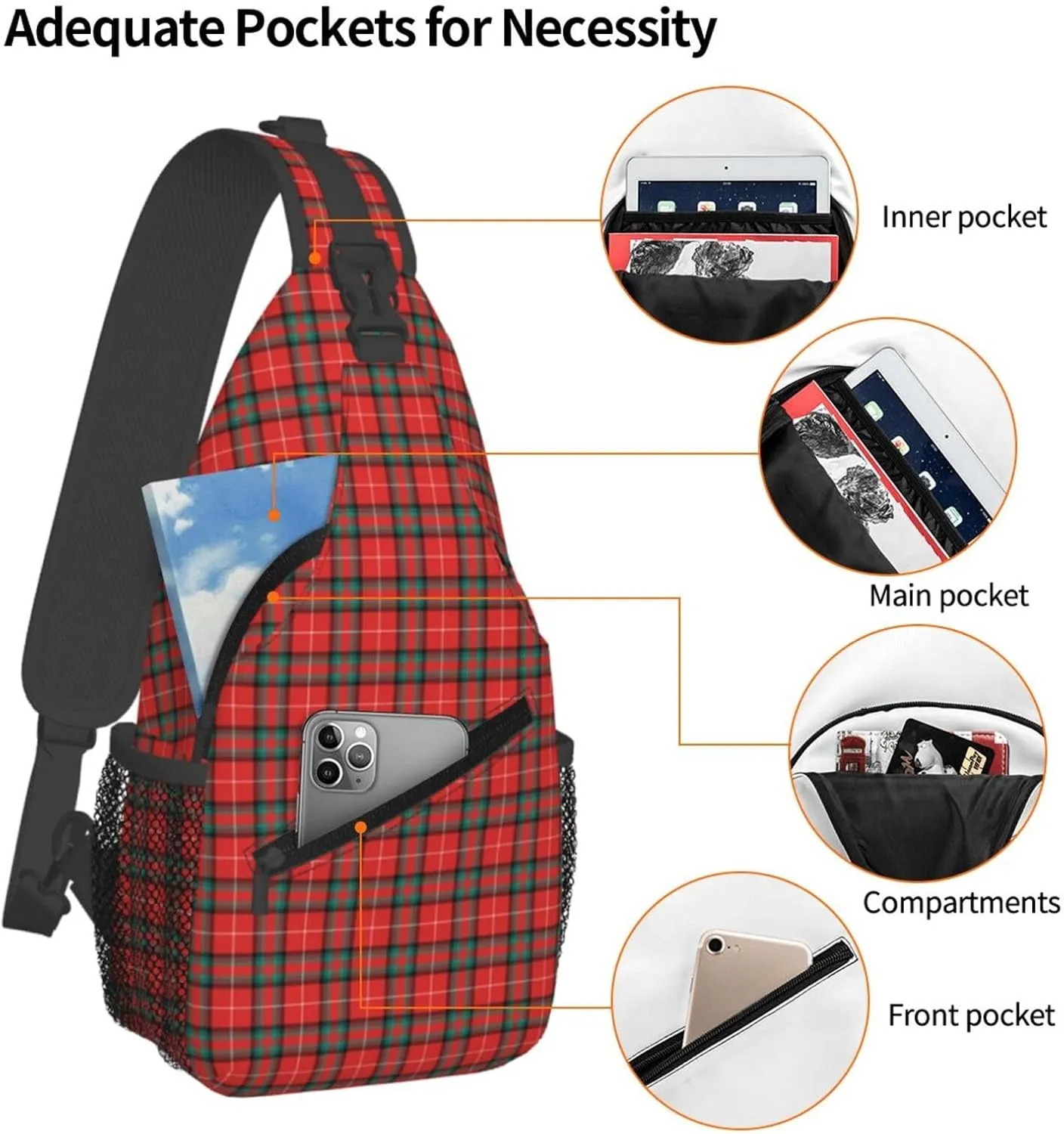 Crossbody Sling Backpack Clan Stuart of Bute Tartan Shoulder Chest Bag Daypack for Traveling Sport