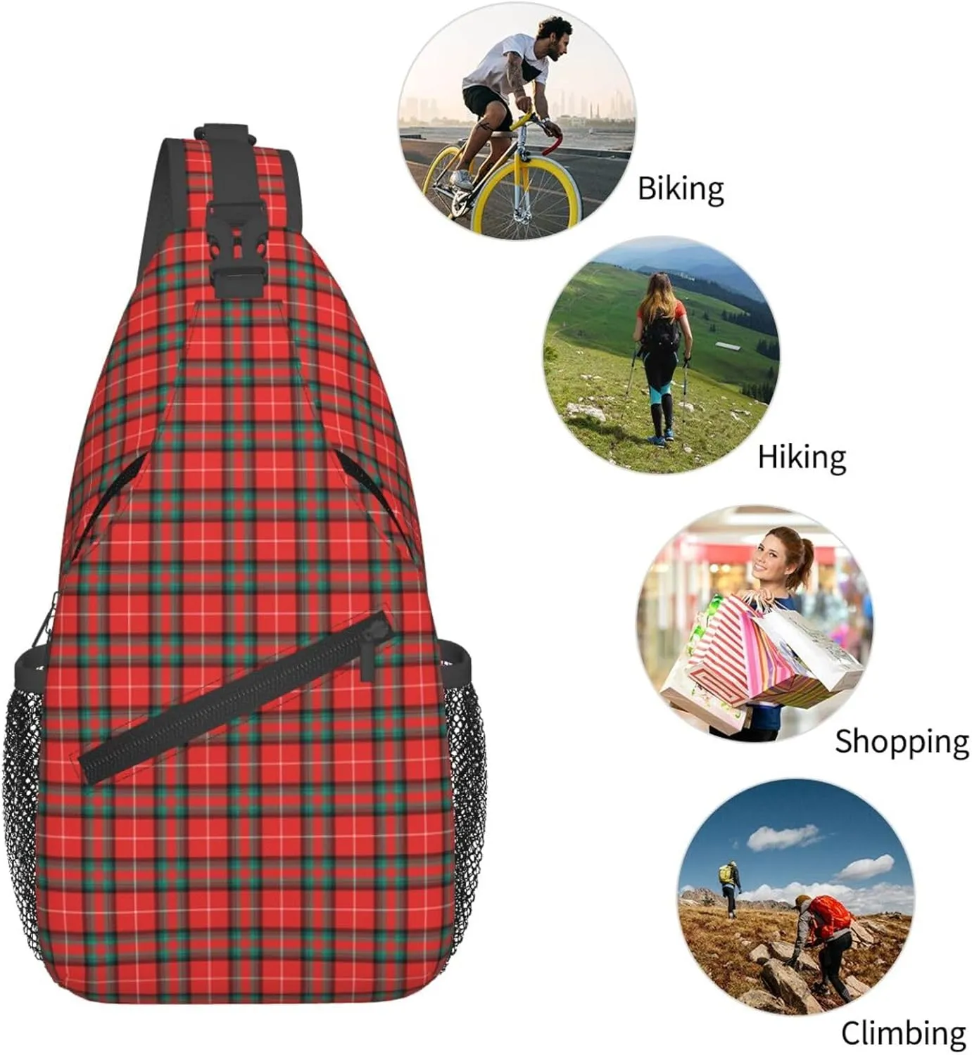Crossbody Sling Backpack Clan Stuart of Bute Tartan Shoulder Chest Bag Daypack for Traveling Sport