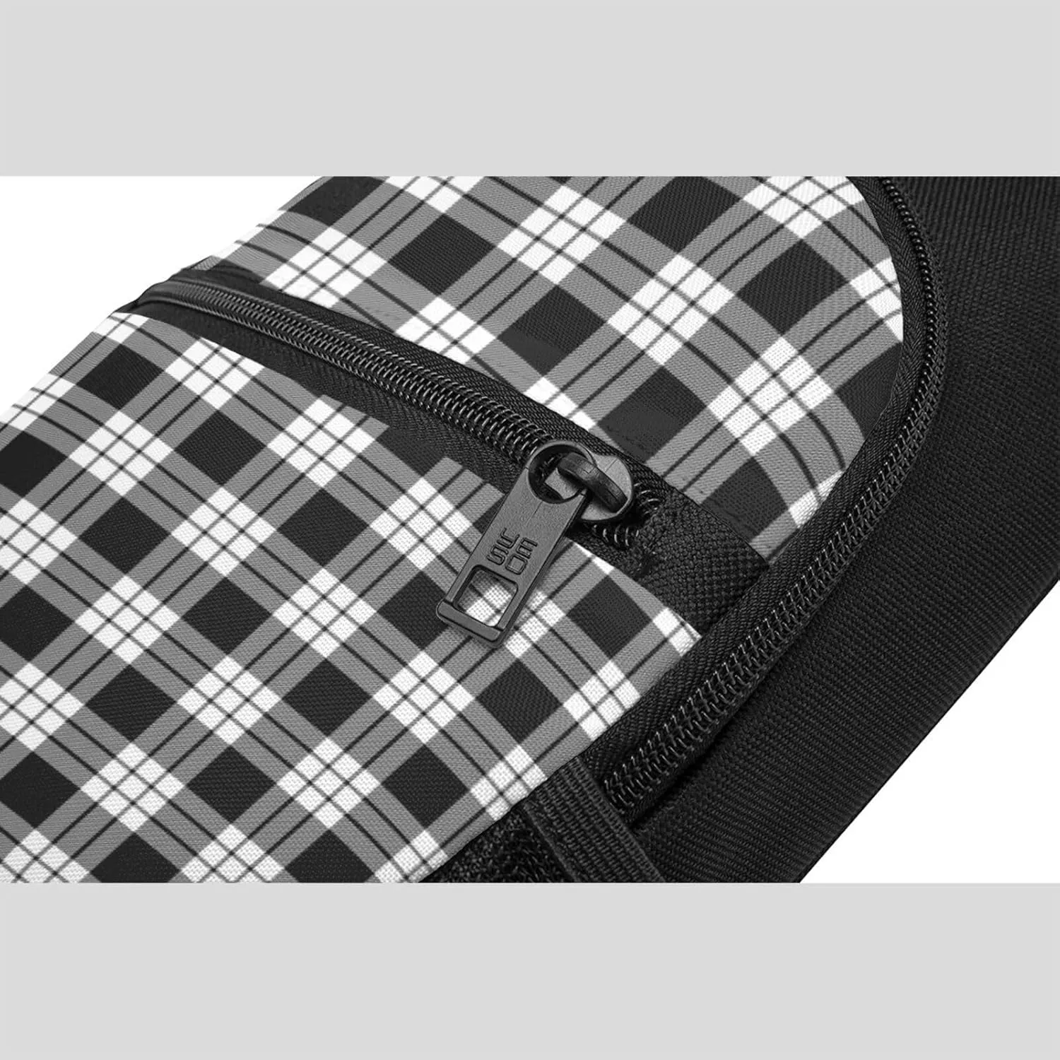 Crossbody Sling Backpack MacFarlane Black and White Tartan Shoulder Chest Bag Daypack for Traveling Sport