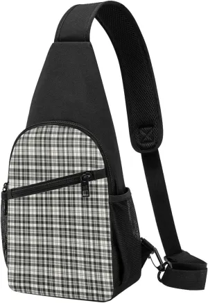 Crossbody Sling Backpack Scott Black White Ancient Tartan Shoulder Chest Bag Daypack for Traveling Sport
