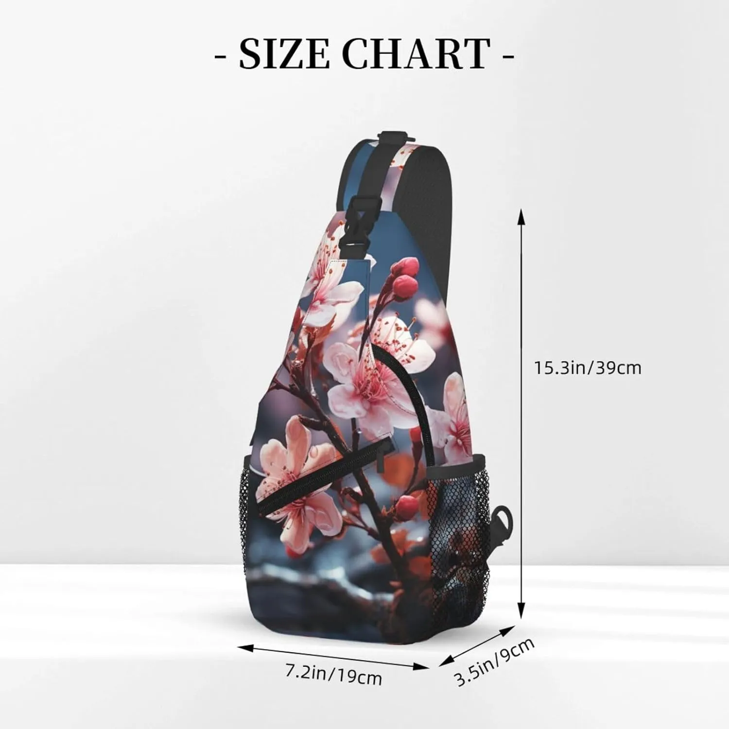 Crossbody Sling Backpack Sling Bag For Men Women Cross Chest Bag Shoulder Bag Branches Of Flowers Travel Hiking Daypack
