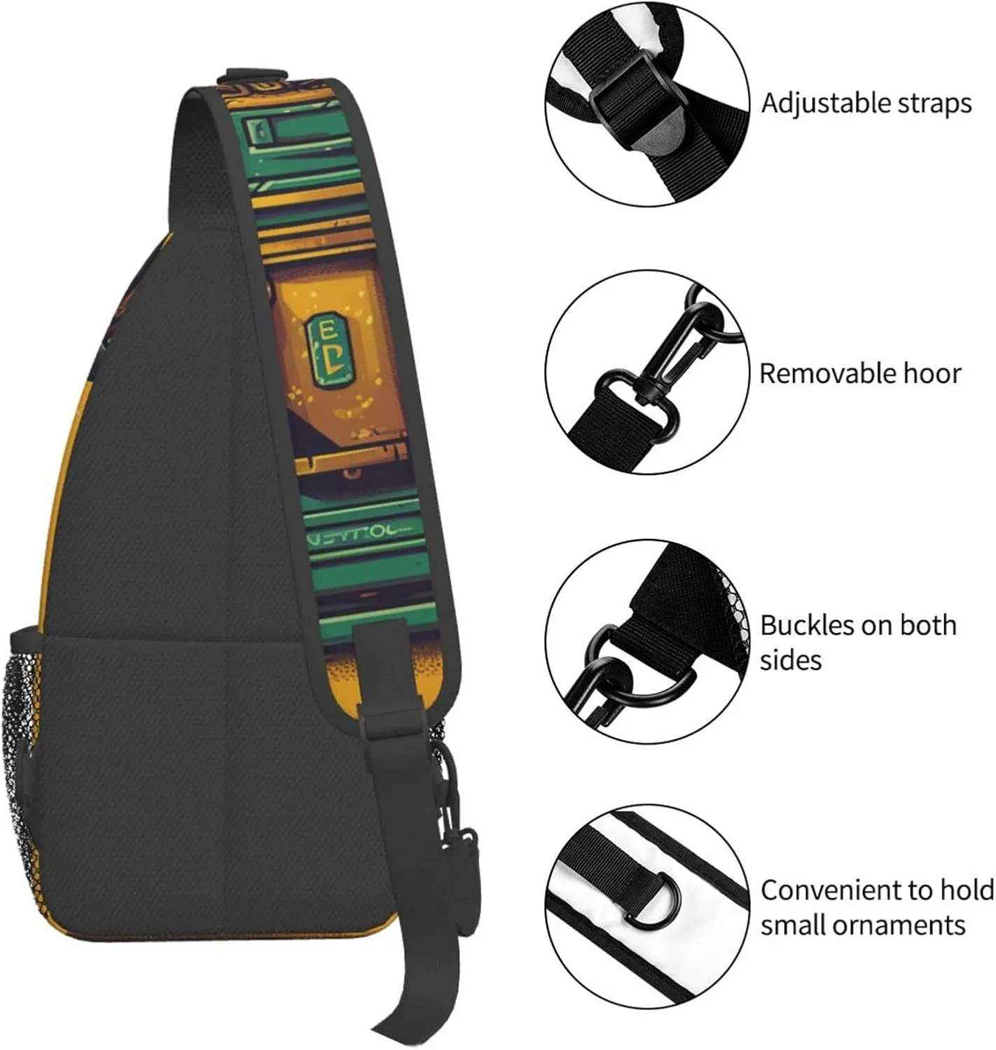 Crossbody Sling Backpack Sling Bag For Men Women Cross Chest Bag Shoulder Bag Card Communication Box Travel Hiking Daypack