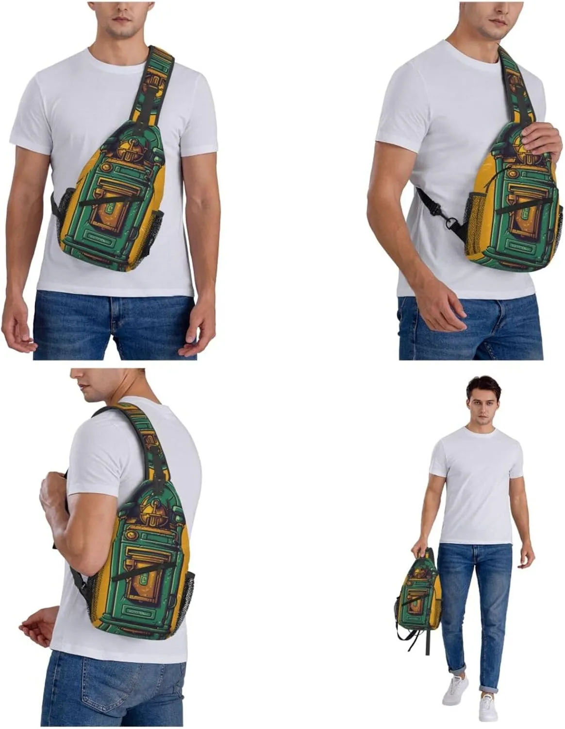 Crossbody Sling Backpack Sling Bag For Men Women Cross Chest Bag Shoulder Bag Card Communication Box Travel Hiking Daypack
