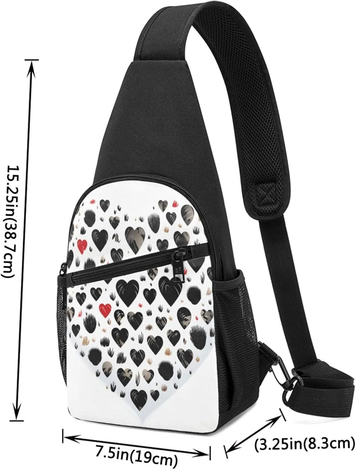 Crossbody Sling Backpack Sling Bag for Men Women Cross Chest Bag Shoulder Bag Carefully Spelled with Love Travel Hiking Daypack