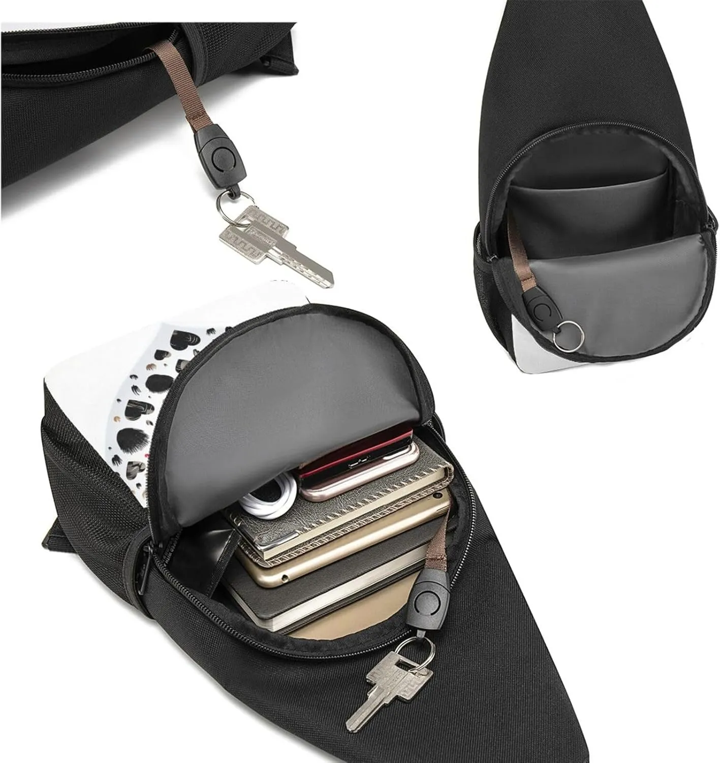 Crossbody Sling Backpack Sling Bag for Men Women Cross Chest Bag Shoulder Bag Carefully Spelled with Love Travel Hiking Daypack