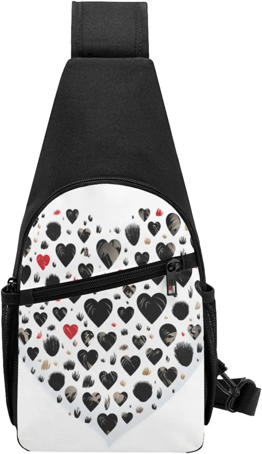 Crossbody Sling Backpack Sling Bag for Men Women Cross Chest Bag Shoulder Bag Carefully Spelled with Love Travel Hiking Daypack
