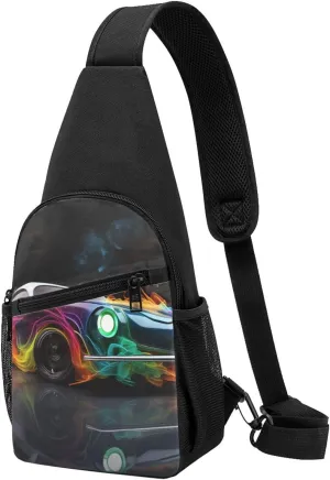 Crossbody Sling Backpack Sling Bag for Men Women Cross Chest Bag Shoulder Bag Cars colorful Travel Hiking Daypack