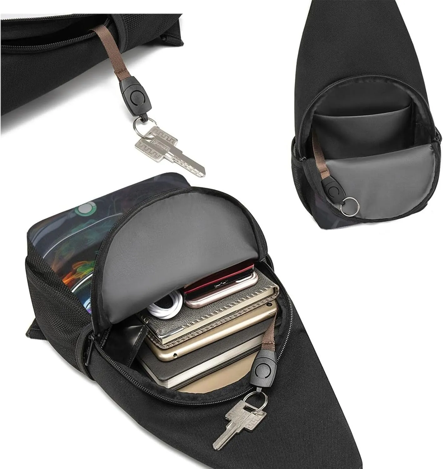 Crossbody Sling Backpack Sling Bag for Men Women Cross Chest Bag Shoulder Bag Cars colorful Travel Hiking Daypack