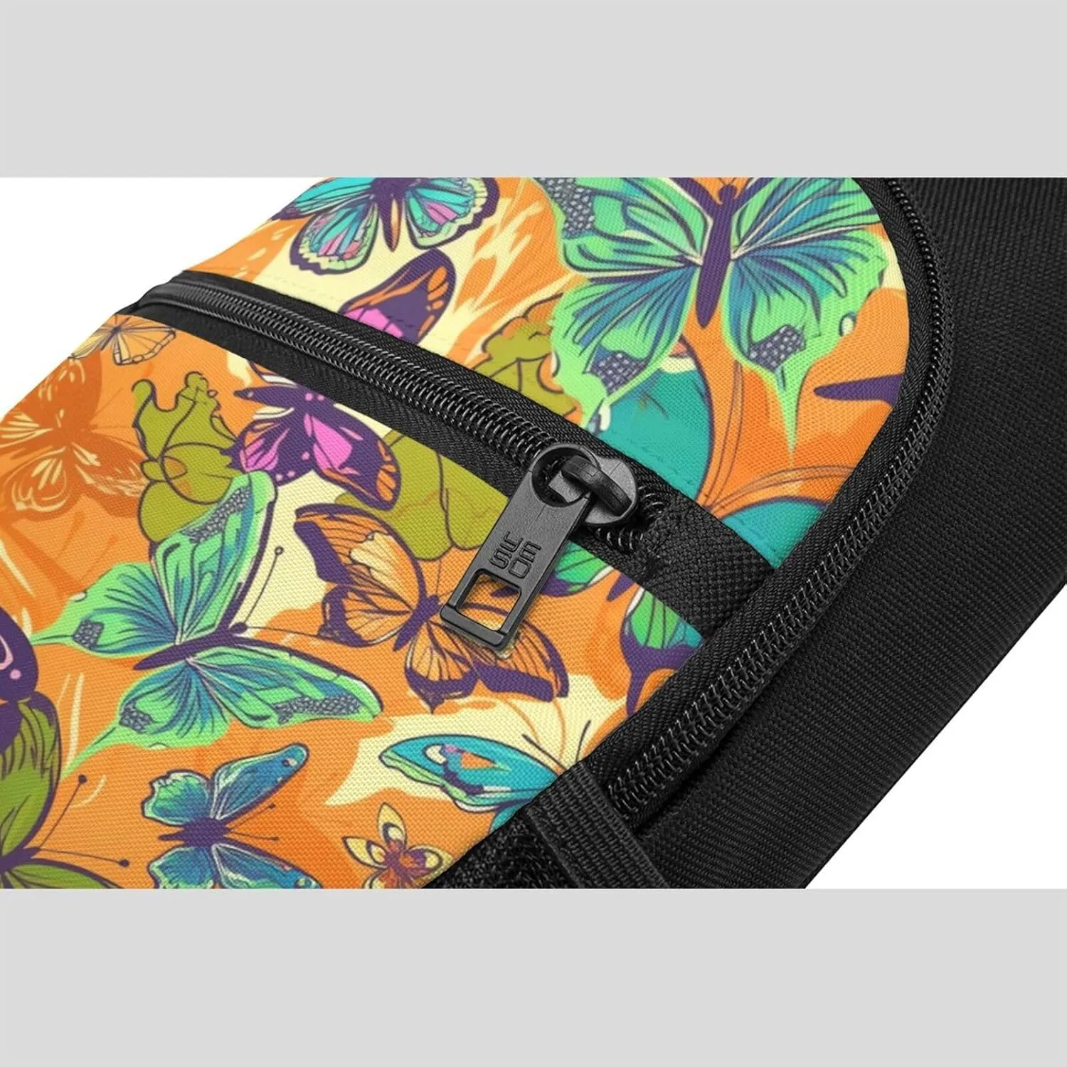 Crossbody Sling Backpack Sling Bag for Men Women Cross Chest Bag Shoulder Bag colorful butterfly Travel Hiking Daypack