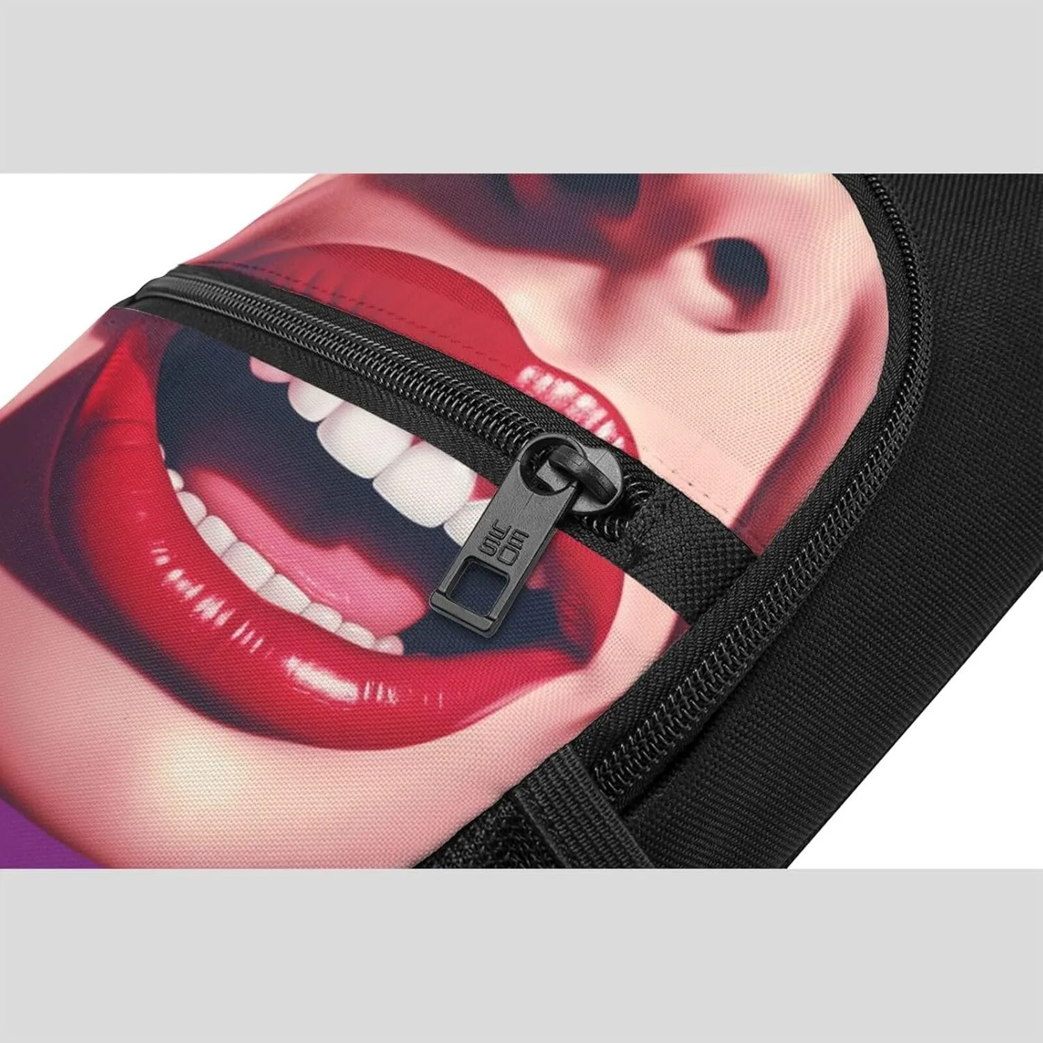 Crossbody Sling Backpack Sling Bag for Men Women Cross Chest Bag Shoulder Bag Comic Mouth Travel Hiking Daypack
