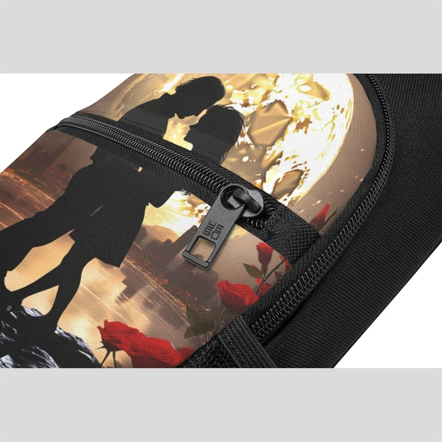 Crossbody Sling Backpack Sling Bag for Men Women Cross Chest Bag Shoulder Bag Couple Lover Red Roses Travel Hiking Daypack