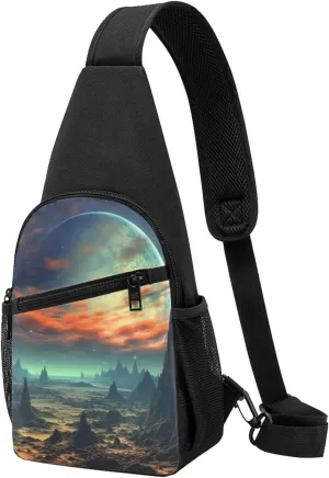 Crossbody Sling Backpack Sling Bag for Men Women Cross Chest Bag Shoulder Bag Dream Space Sky Star Travel Hiking Daypack