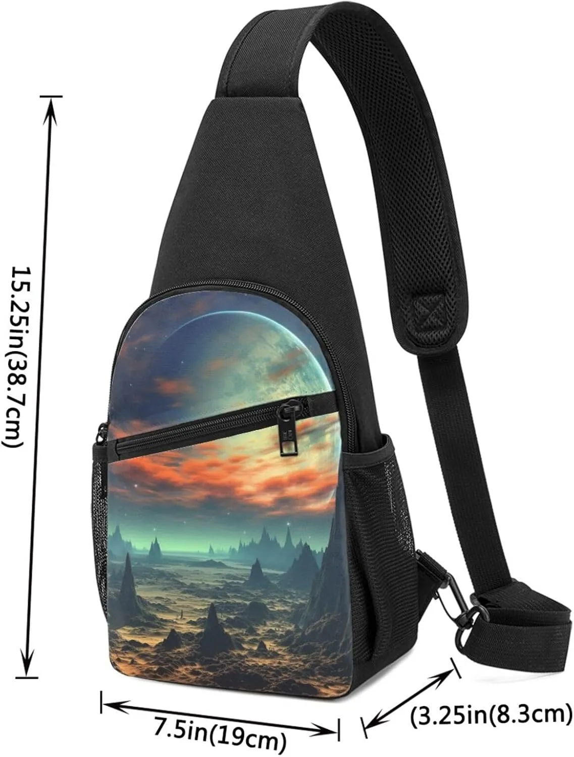 Crossbody Sling Backpack Sling Bag for Men Women Cross Chest Bag Shoulder Bag Dream Space Sky Star Travel Hiking Daypack