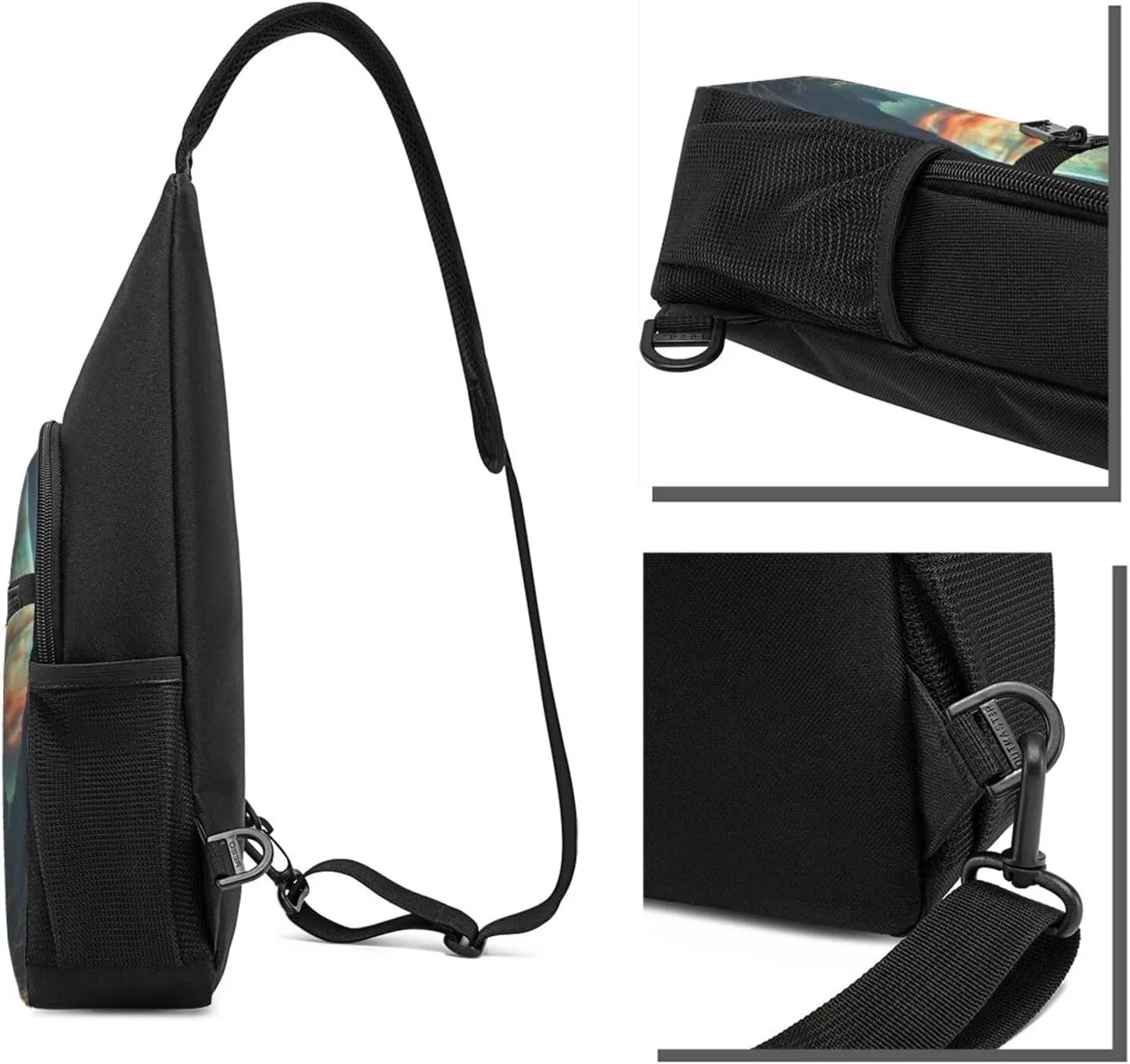 Crossbody Sling Backpack Sling Bag for Men Women Cross Chest Bag Shoulder Bag Dream Space Sky Star Travel Hiking Daypack
