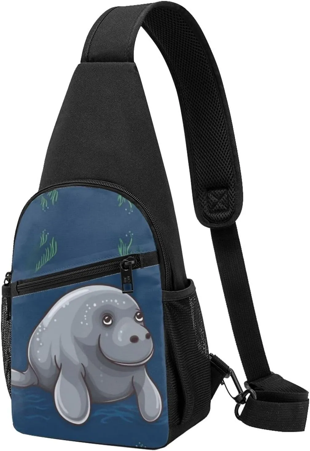 Crossbody Sling Backpack Sling Bag for Men Women Cross Chest Bag Shoulder Bag Manatee Travel Hiking Daypack