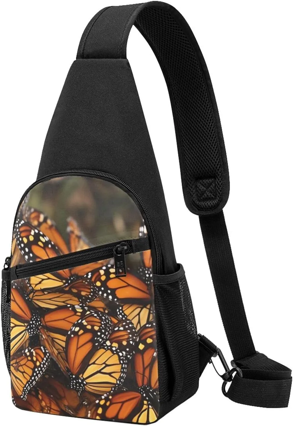 Crossbody Sling Backpack Sling Bag for Men Women Cross Chest Bag Shoulder Bag Monarch Butterflies Travel Hiking Daypack