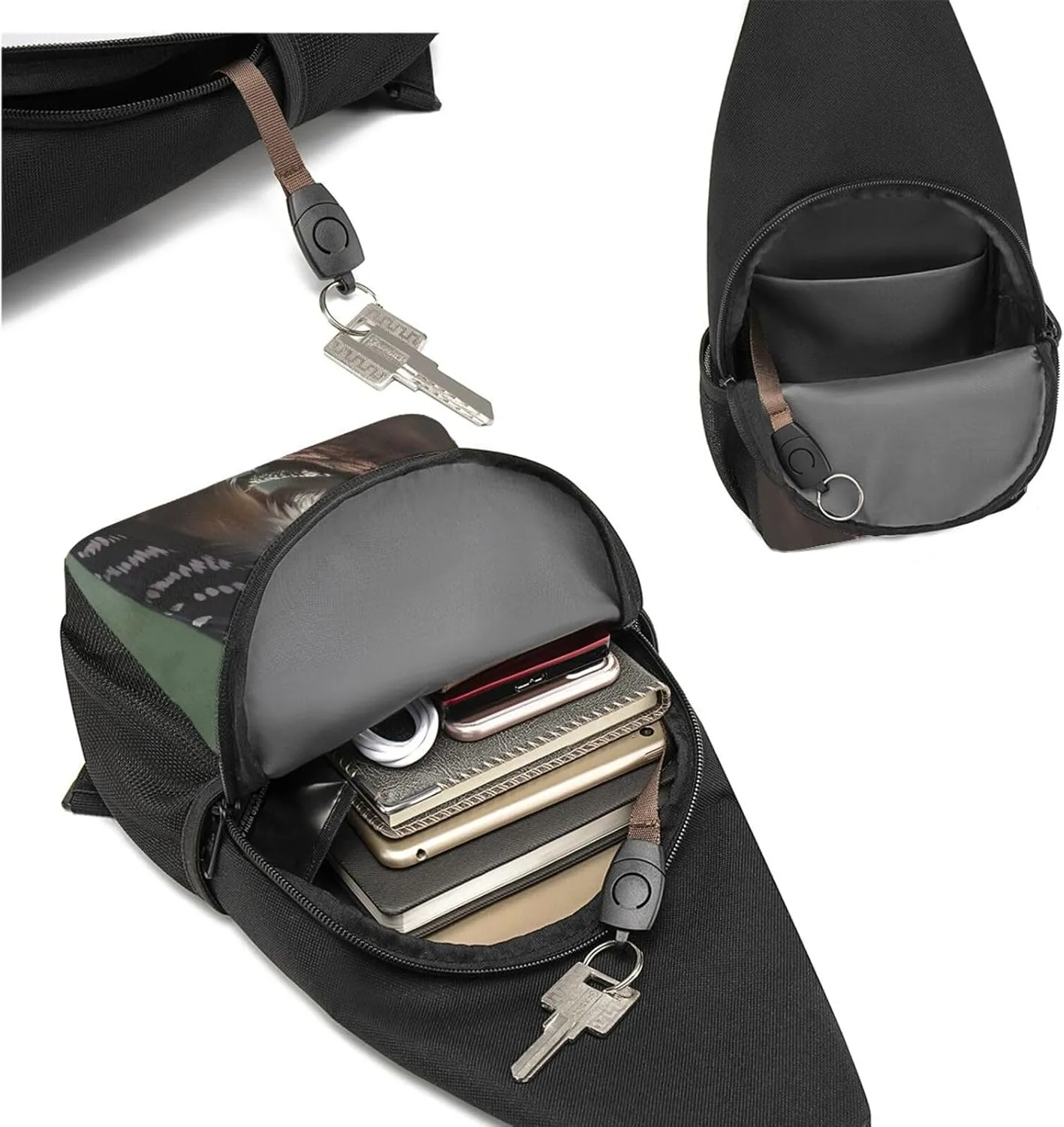 Crossbody Sling Backpack Sling Bag for Men Women Cross Chest Bag Shoulder Bag Woodpecker Travel Hiking Daypack