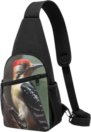 Crossbody Sling Backpack Sling Bag for Men Women Cross Chest Bag Shoulder Bag Woodpecker Travel Hiking Daypack