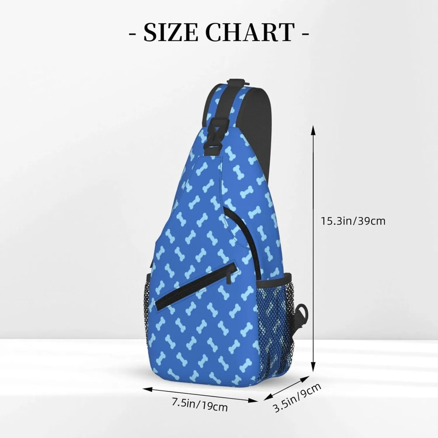 Crossbody Sling Bag for Men Women, Bones Blue Sling Backpack Shoulder Chest Bag, Anti Theft Travel Hiking Daypacks
