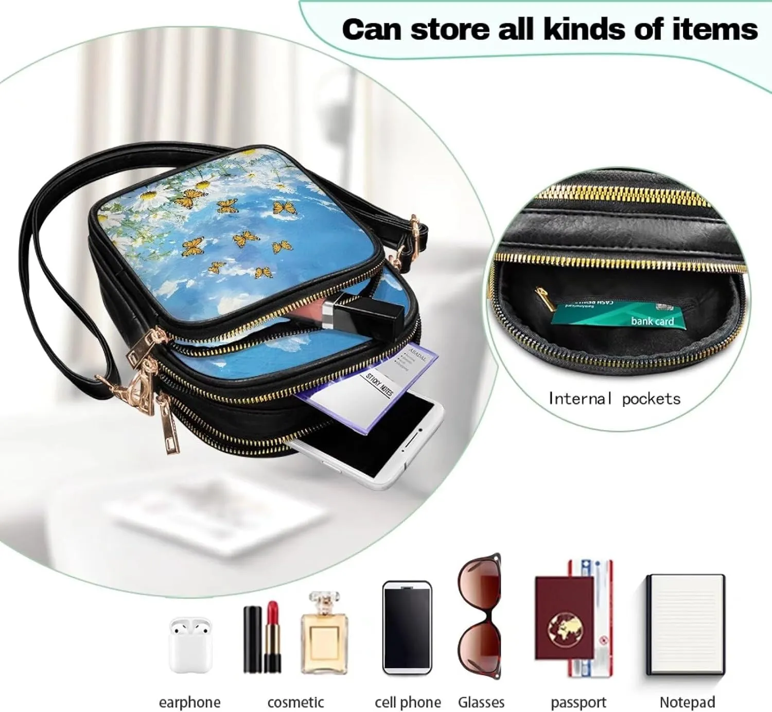Crossbody Sling Bags for Women Crossbody Cell Phone Purse Wallet Sling Bag Shoulder Strap Lightweight Small Satchel