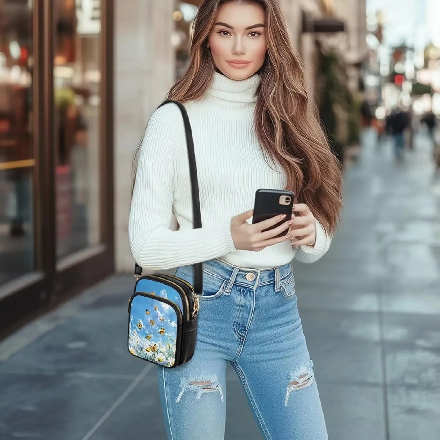 Crossbody Sling Bags for Women Crossbody Cell Phone Purse Wallet Sling Bag Shoulder Strap Lightweight Small Satchel