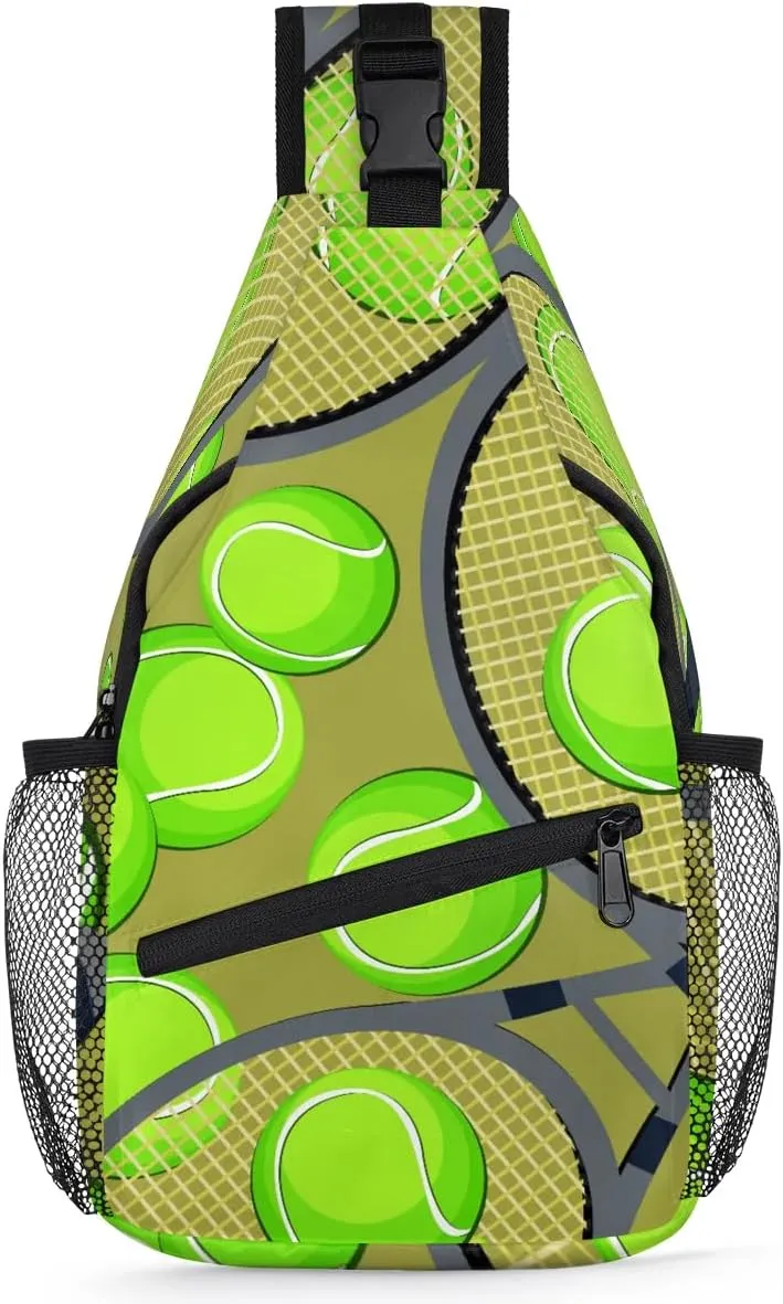Crossbody Sling Bags for Women Men Abstract Sports Tennis Fanny Pack Shoulder Bag Waterproof Anti Theft Chest Bag Running Hiking Athletic Trainer Travel Camping Outdoor Casual Crossbody Bags