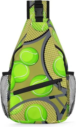 Crossbody Sling Bags for Women Men Abstract Sports Tennis Fanny Pack Shoulder Bag Waterproof Anti Theft Chest Bag Running Hiking Athletic Trainer Travel Camping Outdoor Casual Crossbody Bags