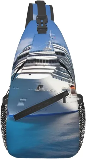 Cruise Ship Crossbody Bags for Men Women Fashion Sling Backpack Casual Chest Bag Travel Hiking Daypack
