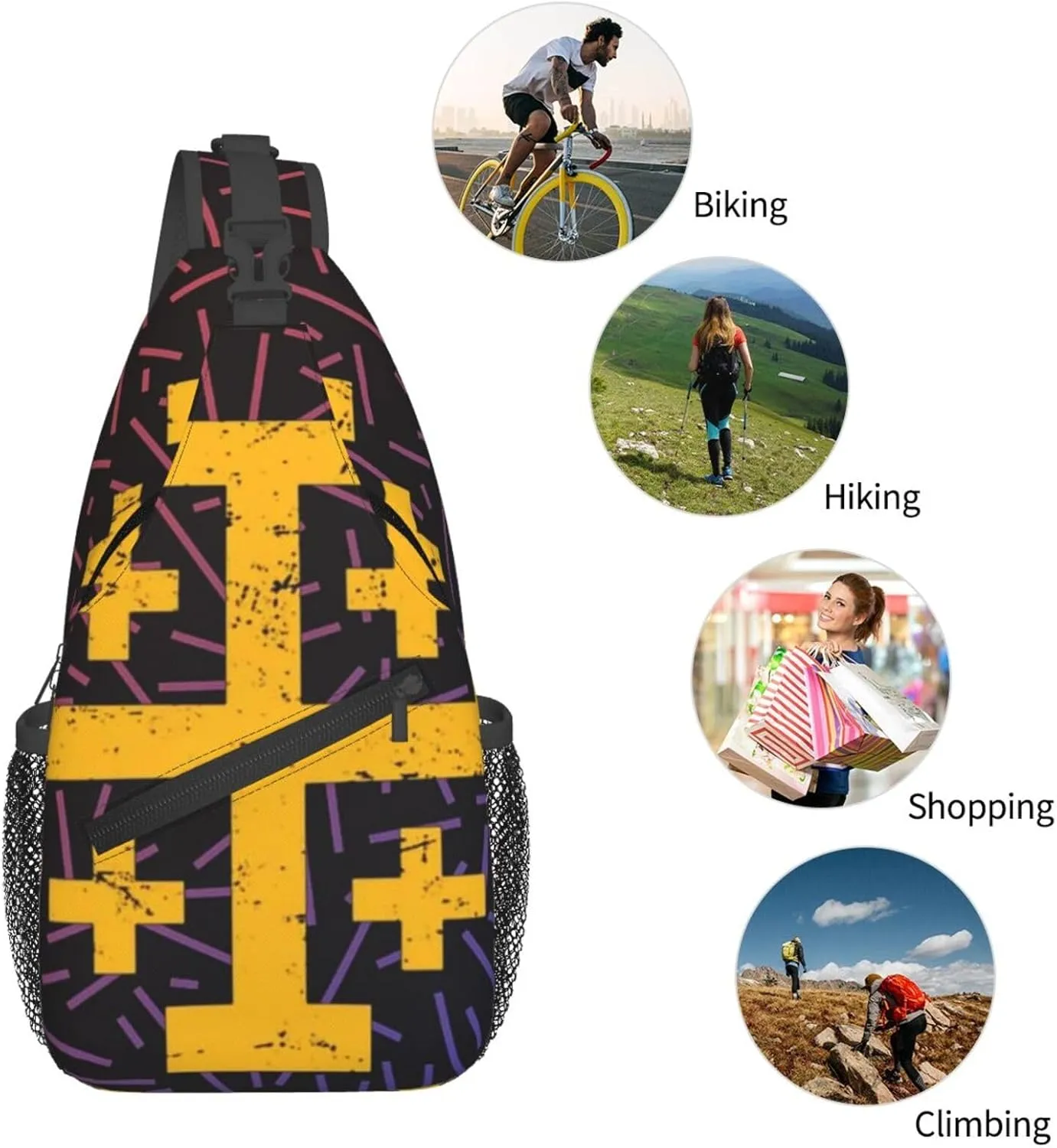 Crusader Cross Of Jerusalem Small Crossbody Backpack Sling Bag For Men Women Mini One Shoulder Chest Bags Gym Sport Travel Hiking Daypack