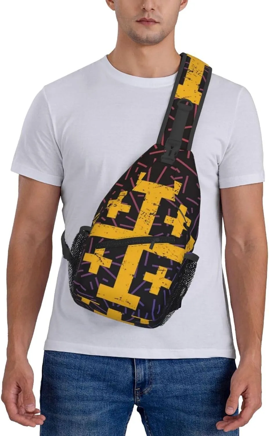 Crusader Cross Of Jerusalem Small Crossbody Backpack Sling Bag For Men Women Mini One Shoulder Chest Bags Gym Sport Travel Hiking Daypack