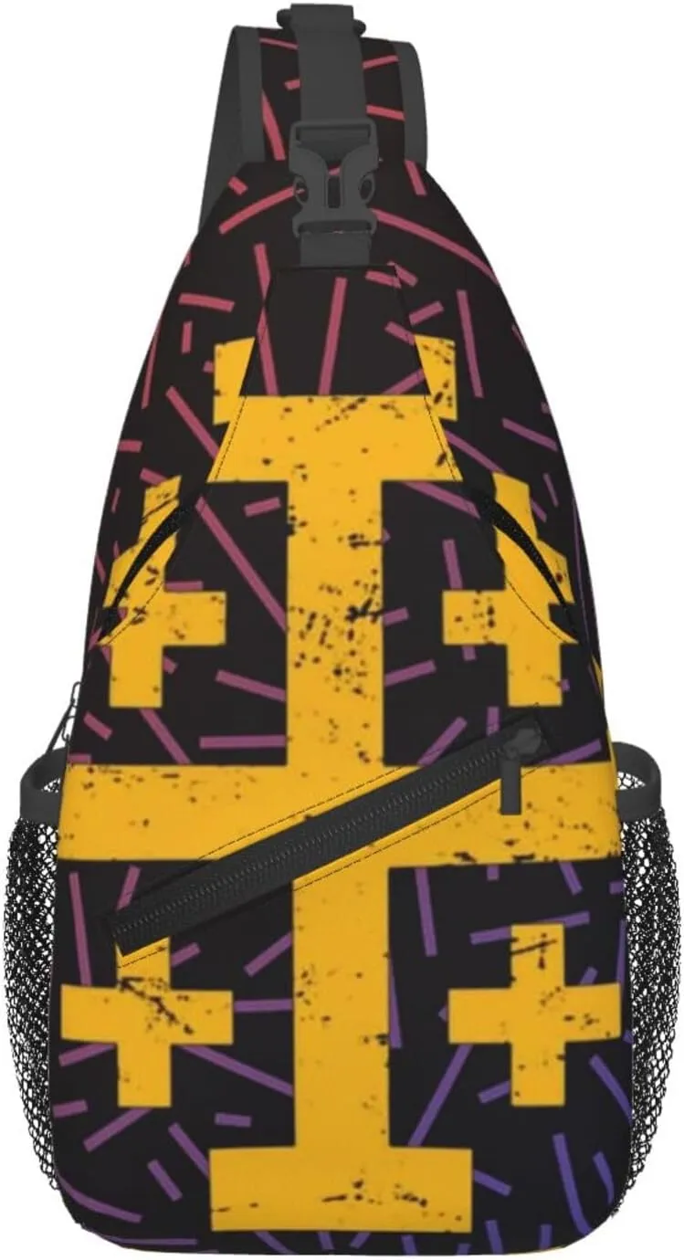 Crusader Cross Of Jerusalem Small Crossbody Backpack Sling Bag For Men Women Mini One Shoulder Chest Bags Gym Sport Travel Hiking Daypack