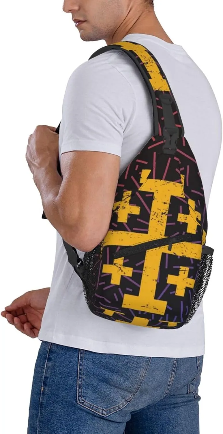 Crusader Cross Of Jerusalem Small Crossbody Backpack Sling Bag For Men Women Mini One Shoulder Chest Bags Gym Sport Travel Hiking Daypack