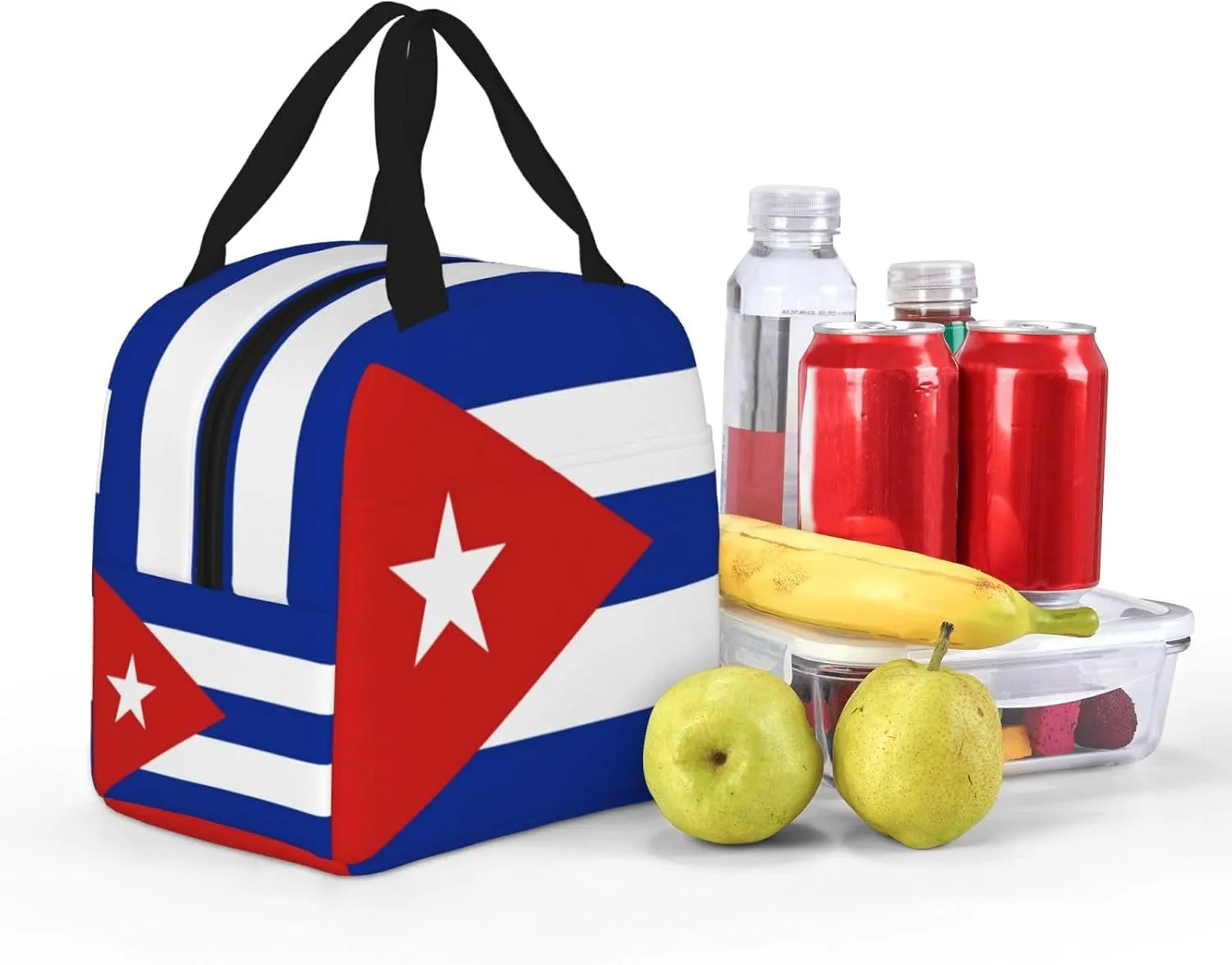 Cuba Flag Insulated Lunch Bag Reusable Lunch Box Thermal Cooler Tote Bag For Men Women Work Office Picnic Hiking Travel (Cuba Flag)