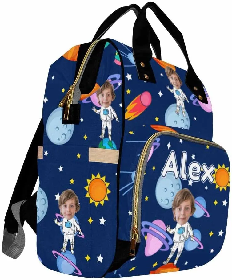 Custom Backpacks with Name Personalized Baby Diaper Bag Monogram Nappy Backpack with Thermal Pockets for Adults Kids Travel Outdoor Mommy Bag Waterproof Diaper Bag Customized Gift