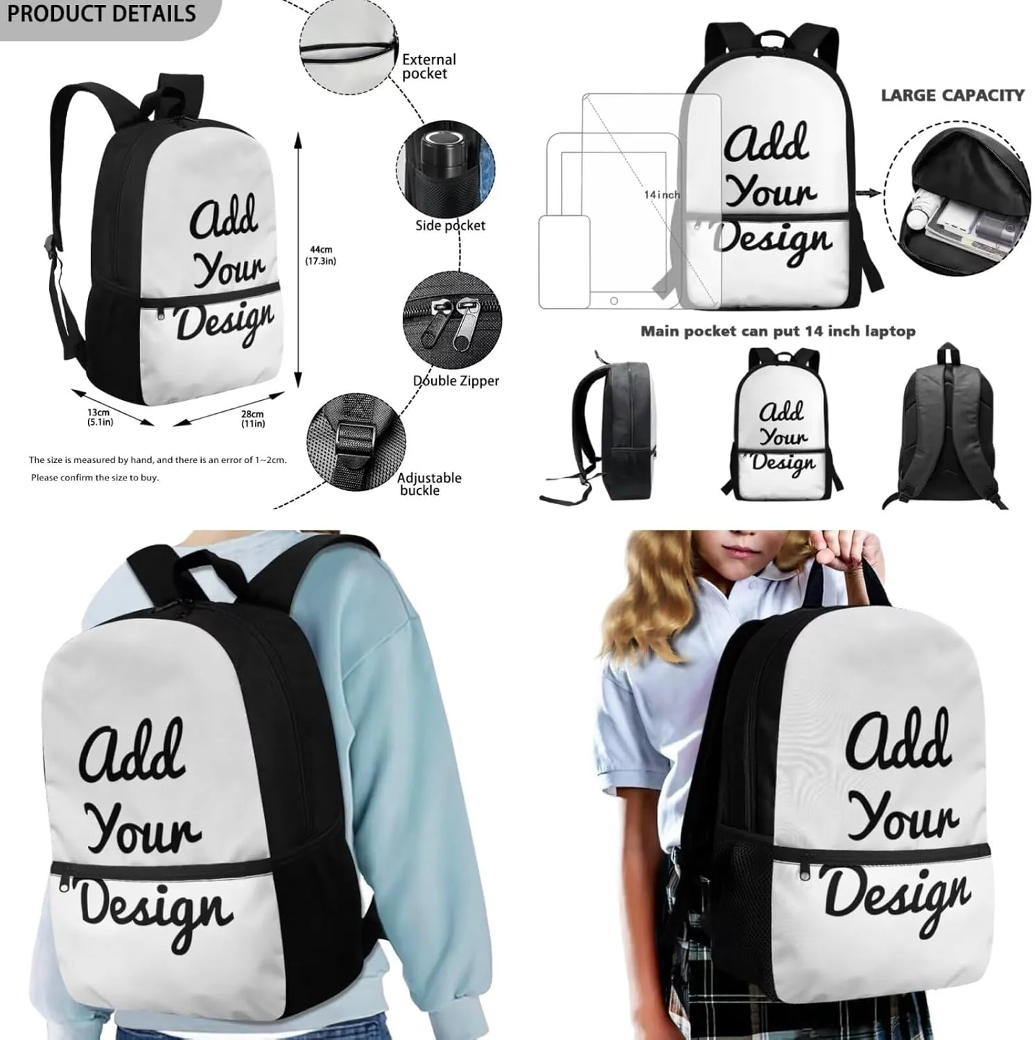 Custom Girls Backpacks Ages 6-8 for School Personalized 17 Inch Kids Bookbag with Lunch Box 3 in 1 Lightweight School Lunch Bag with Strap for Boys