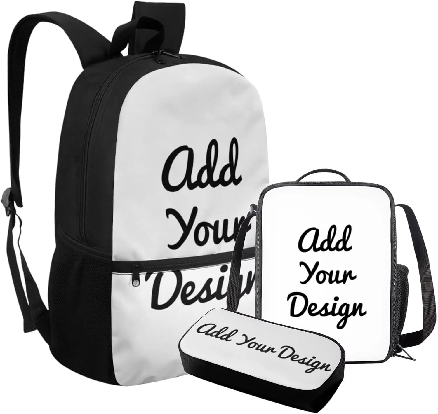 Custom Girls Backpacks Ages 6-8 for School Personalized 17 Inch Kids Bookbag with Lunch Box 3 in 1 Lightweight School Lunch Bag with Strap for Boys