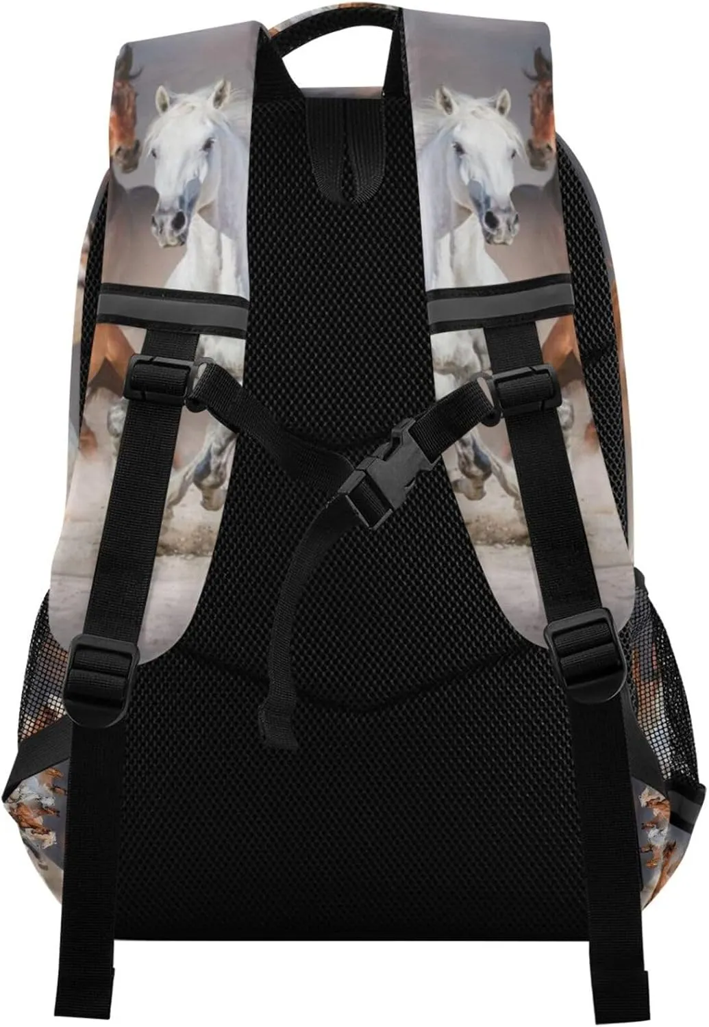 Custom Horse Backpack for Girls Boys Personalized School Bookbag with Your Name 3D Desert Animal Horses Elementary Schoolbag Customization Kids Book Bags 3rd 4th 5th Grade Laptop Casual Daypack