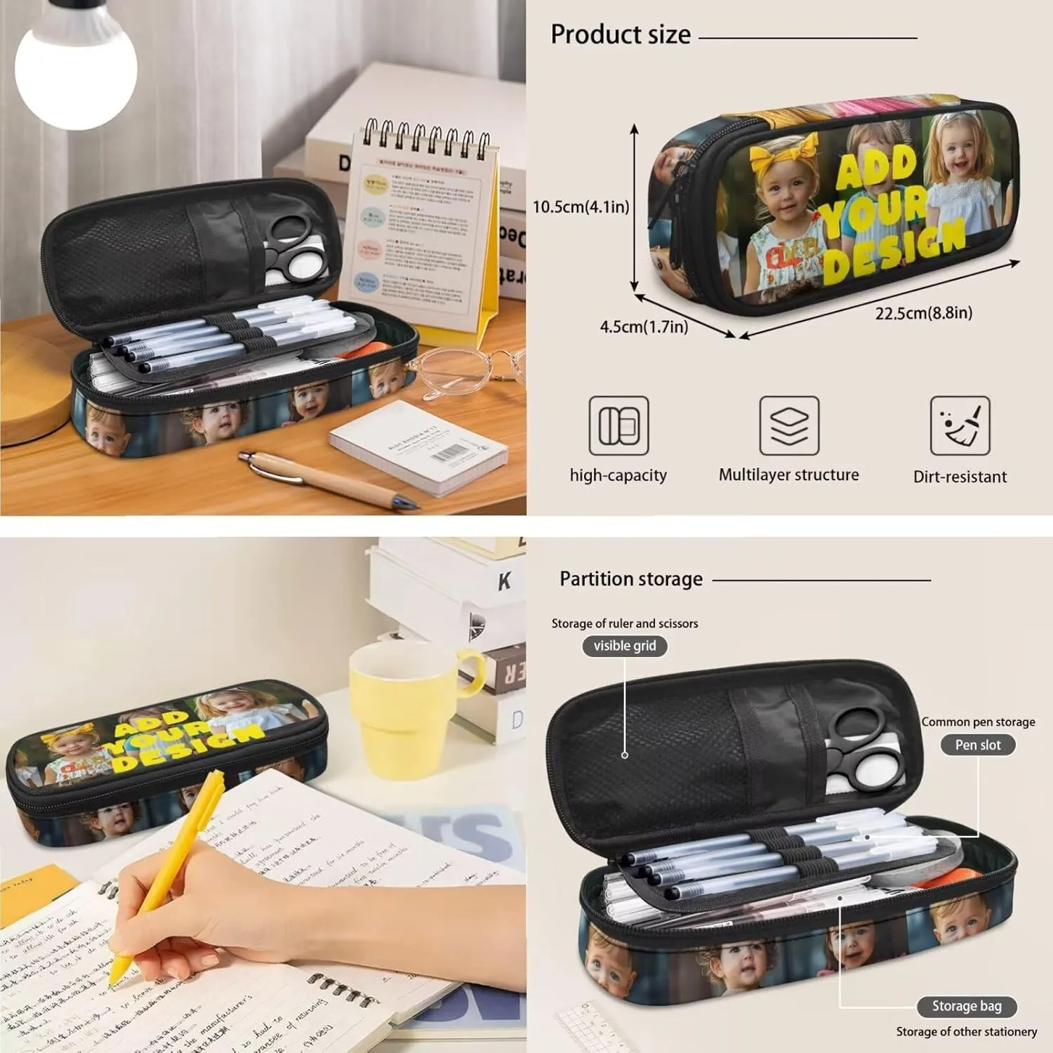 Custom Kids Backpack Sets for Girls Boys Cute School Backpack with Lunch Bag Pencil Box Keychain 4Pcs Kids Bookbags for Elementary Middle School Back to School Gifts for Kids
