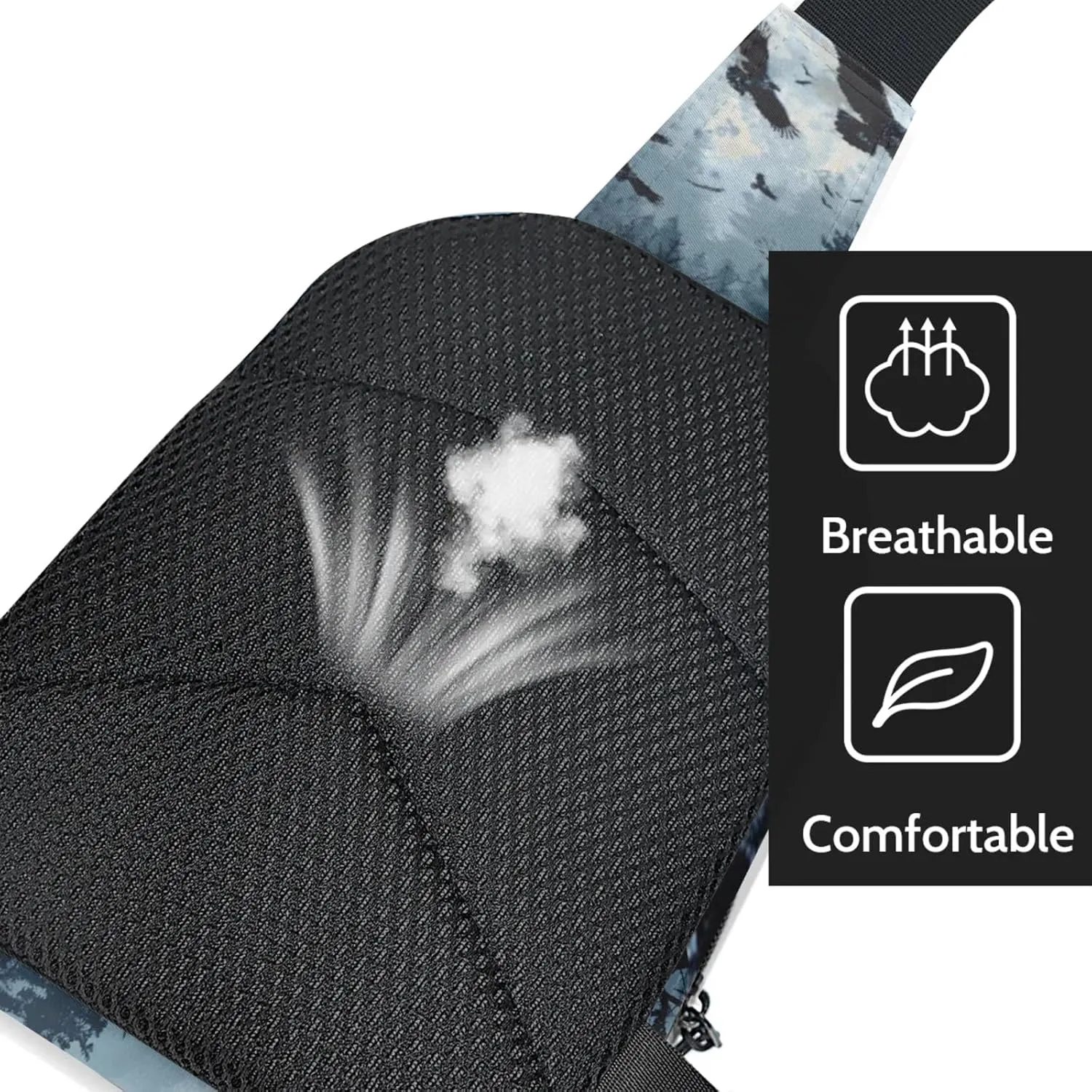 Custom Sling Bag Forest Eagles Cross Body Customize Chest Bag Eagles Forest Nature Daypack for Outdoors Travel Hiking Sports