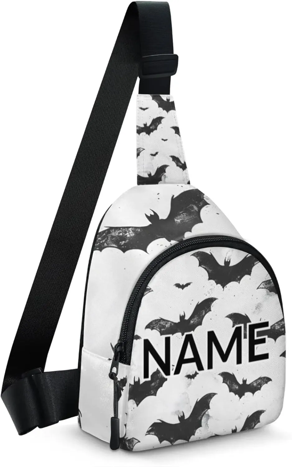 Custom Sling Bag Halloween Bat Cross Body Customize Chest Bag Scary Animals Daypack for Outdoors Travel Hiking Sports