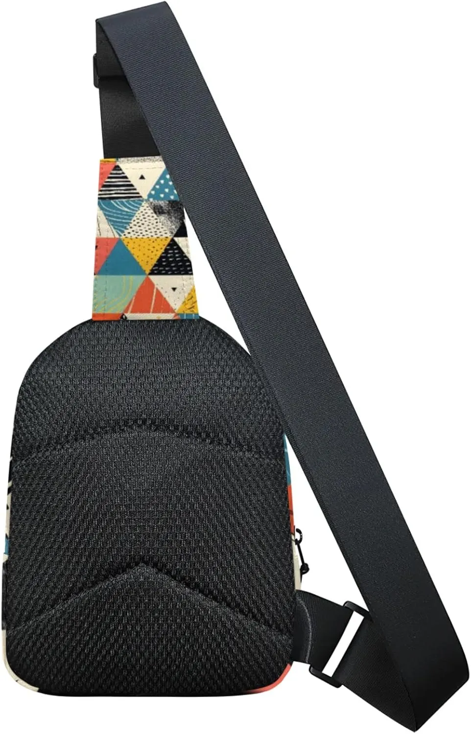 Custom Sling Bag Rhombus Melange Cross Body Customize Chest Bag Rhombus Print Daypack for Outdoors Travel Hiking Sports
