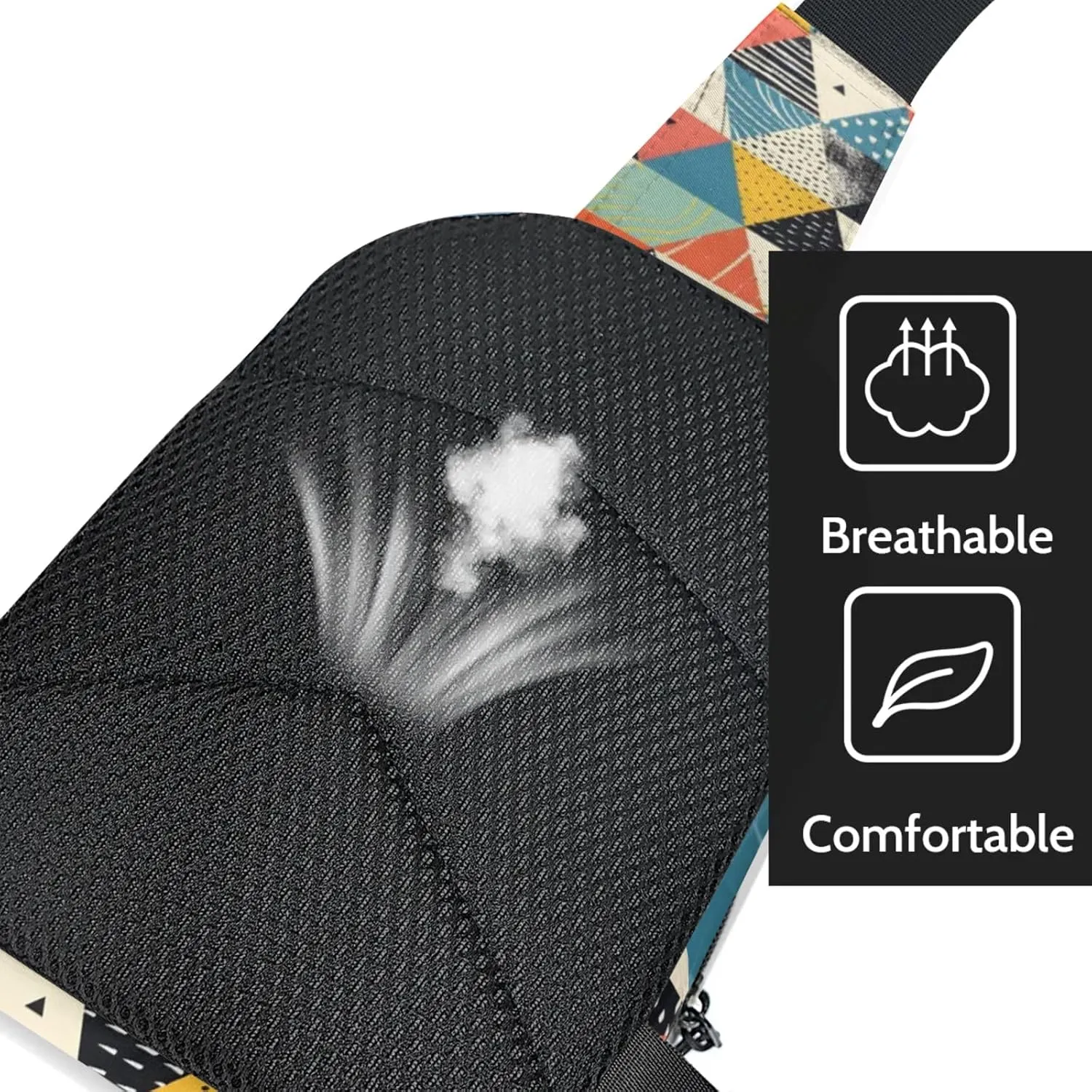 Custom Sling Bag Rhombus Melange Cross Body Customize Chest Bag Rhombus Print Daypack for Outdoors Travel Hiking Sports