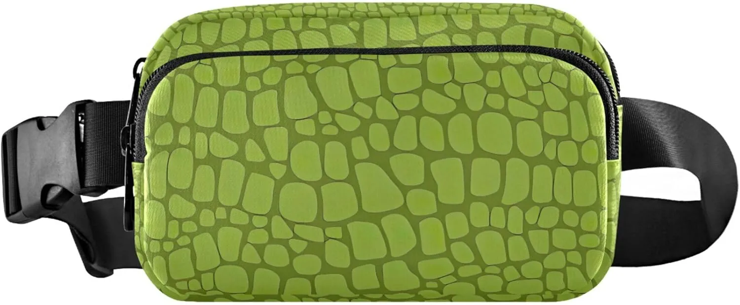 Customized Alligator Skin Green Crocodile Women Fanny Pack Hip Pack Belt Pouch Waterproof Festival Waist Pouches for Men