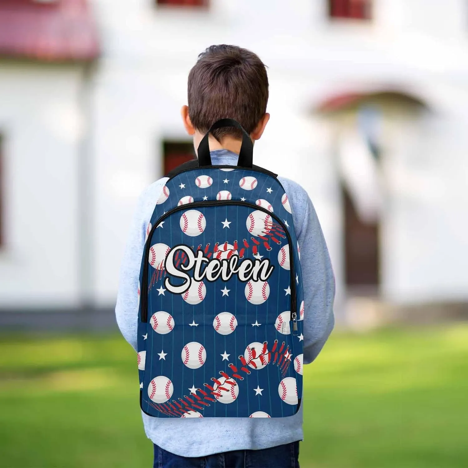 Customized Casual Unisex School Bags Backpack for Kids Boys Personalized Ball Sports Baseball College Shoulders Backpacks Casual Daypack Book Bag Laptop Computer Backpacks with Name for Son