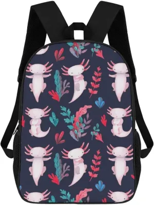 Cute Axolotl Backpack Lightweight Waterproof Backpacks Laptop Backpack for Unisex Casual Travel Daypacks Large Capacity