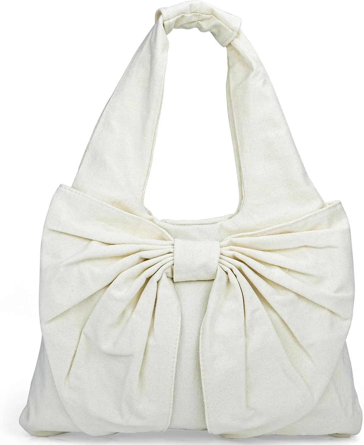 Cute Bow Canvas Tote Bag Purse for Women Bow Tote Bag Y2k Purses Cute Shoulder Handbag Travel Aesthetic Purse
